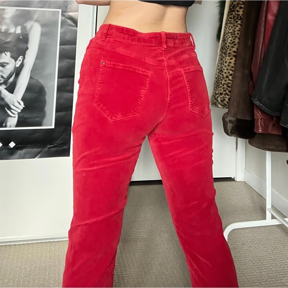 Red Corduroy Boot Cut Jeans - Picture 2 of 5